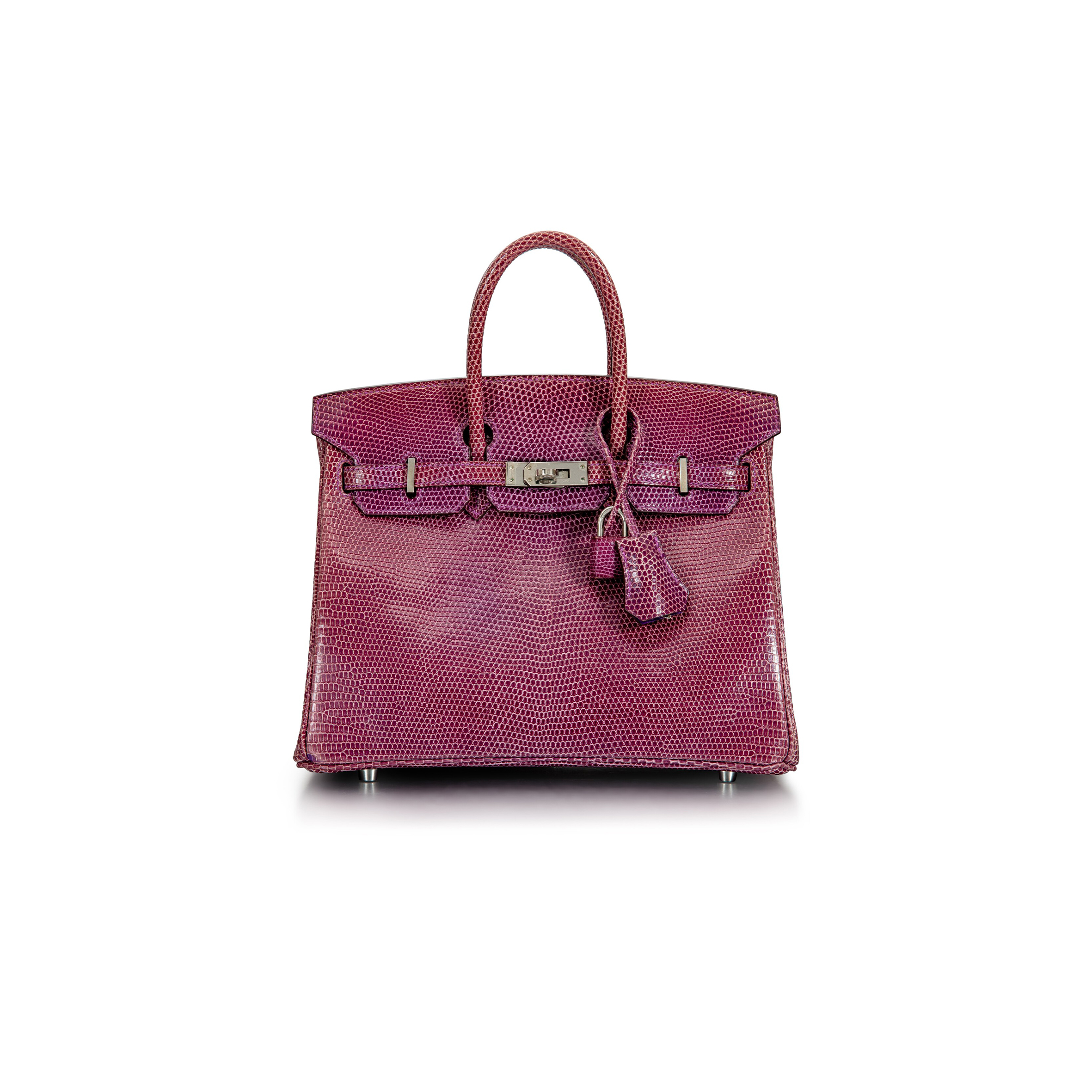 H**mes master birkin 30 lizard wine red silver buckle h028352ca51 (30*22*16cm)